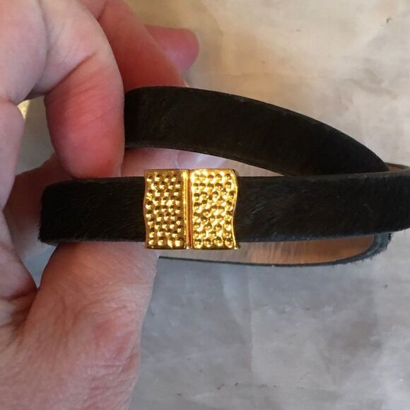 GOLD N Black Calf Hair Double Wrap! - Picture 1 of 10